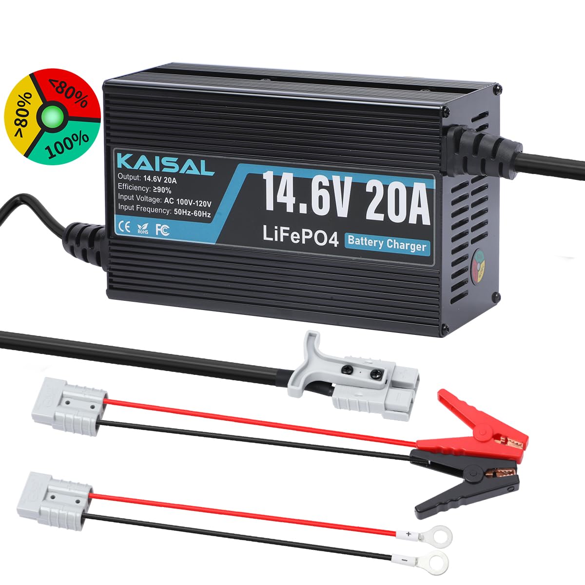 Lifepo4 100A12ｖ　20A充電器　新品 Amazon.com: 12V 20A Lithium Battery Charger 14.6V LiFePO4 Battery