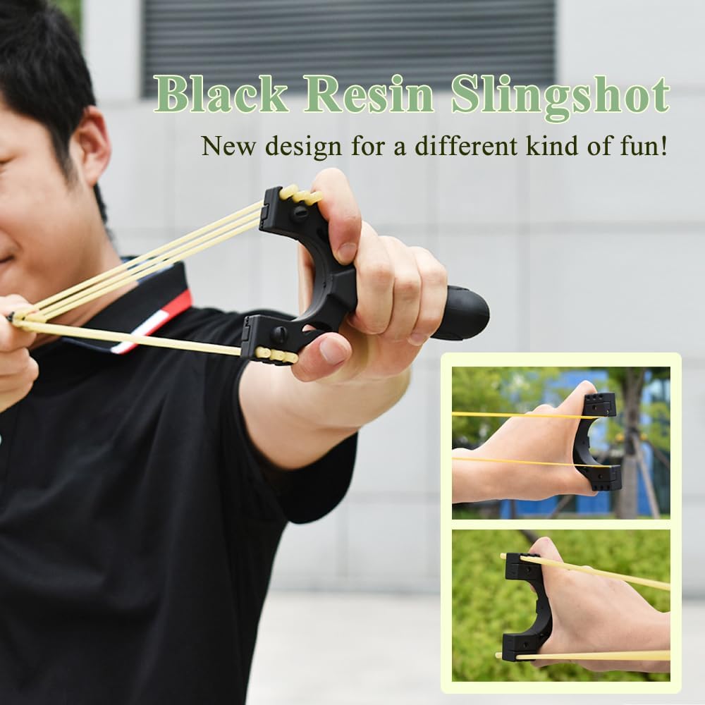Slingshot Catapult with 4 Replacement Bands, Upgraded Resin Professional Slingshots for Adults, Multi-Purpose Hunting Slingshot for Outdoor Recreational Target Practice