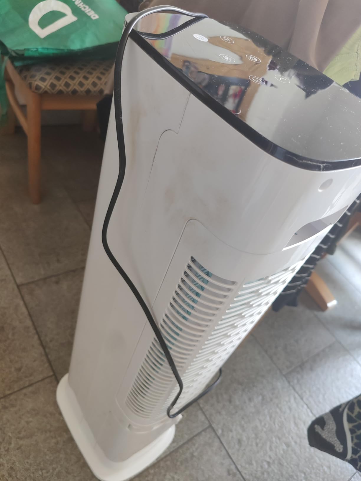 Raffrescatore D'Aria Ad Acqua Diloc 5 Litri - Condizionatore Mobile Senza Tubo, Doppia Oscillazione, Pannello Touch, Serbatoio 5L, 65W
