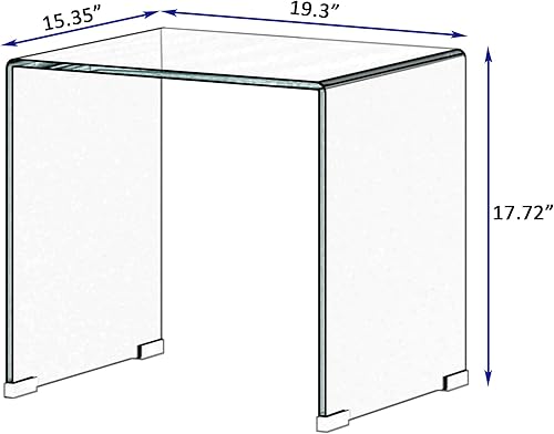 Miniatura 3 de Mesa auxiliar de vidrio transparente para sala de estar, mesa auxiliar de cristal, mesita de noche de vidrio moderna, bien a juego con mesa de 1