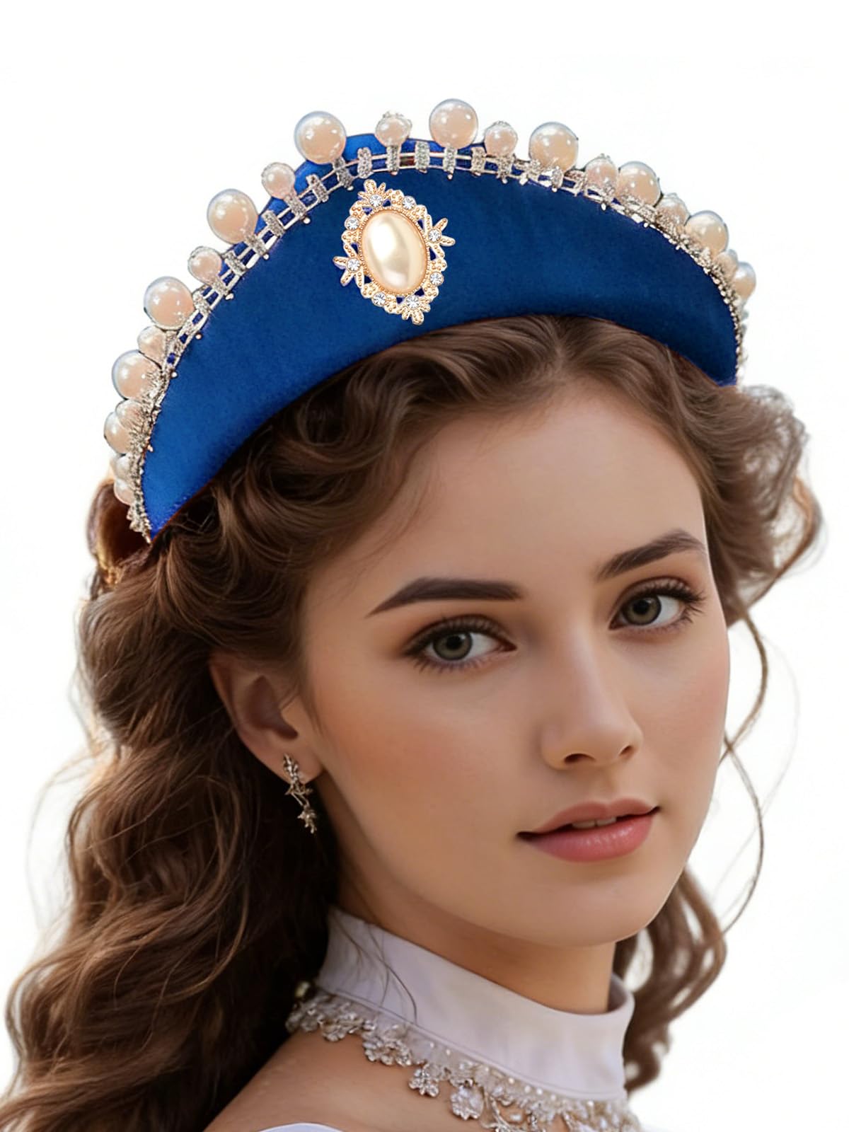 Unykaflor Victorian Vintage Headwear, Tudor Elizabethan Princess Coronet Headpiece Hair Accessories for Renaissance Costume Cosplay