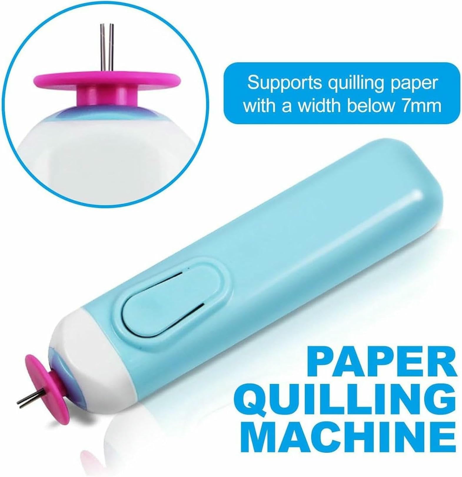 Kit per macchina da taglio per quilling, macchina per rollare manualmente con nappe con larghezza regolabile da 0,3 a 4 mm, penna elettrica per quilling, strumenti a rullo regolabili, per lezioni di