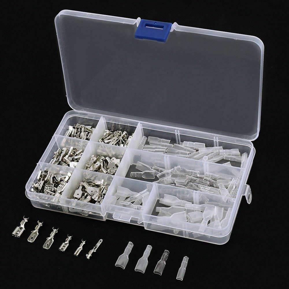 270X Crimp Terminals Female Male Wire Spade Connectors Insulated 2.8/4.8/6.3 Set