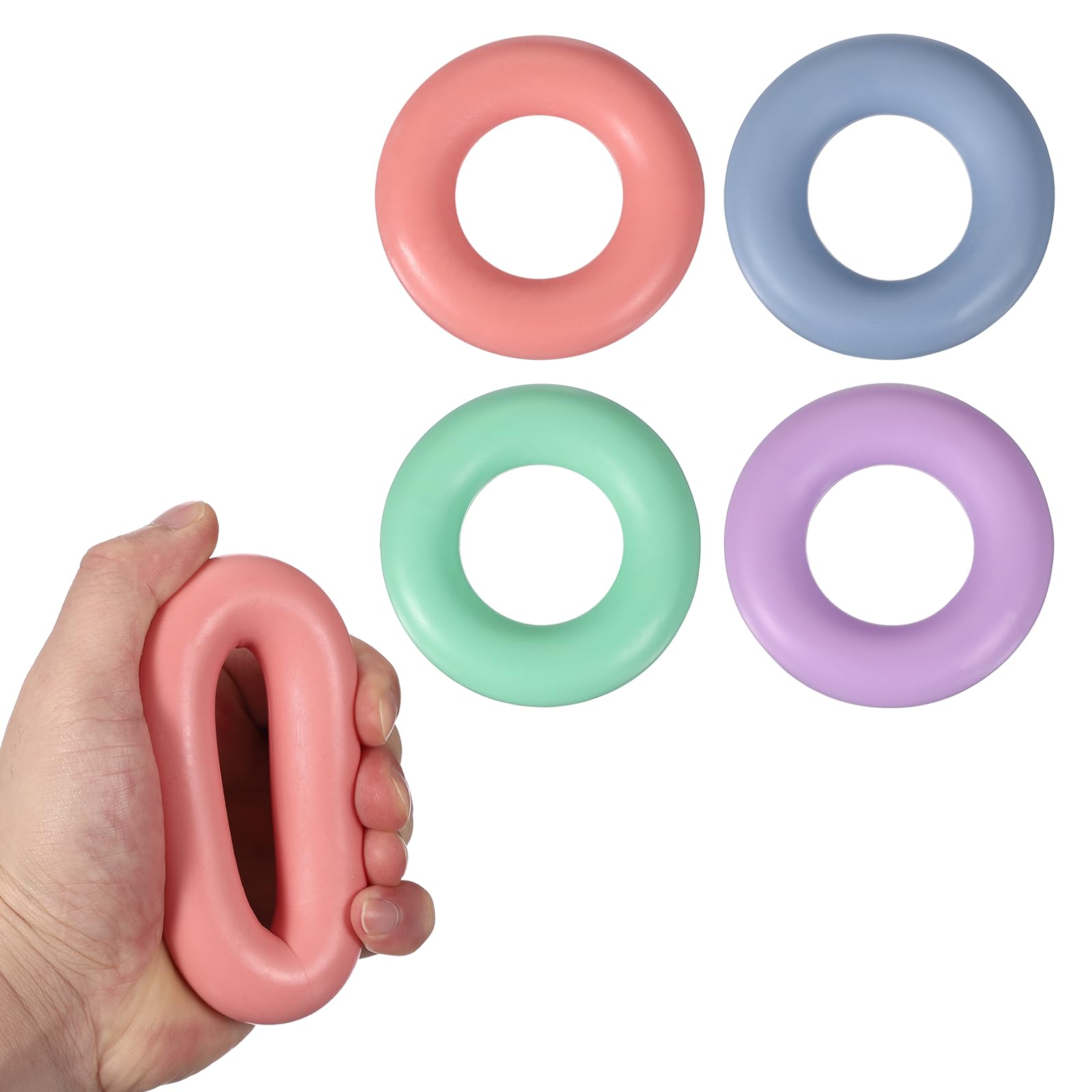 YELARXI Grip Strength Trainer Rings, Portable Hand Grip Strengthener Finger Forearm Strengthener-Fit for(Athletes/Rock Climbing/Workout/Fitness), 4Pcs & 9cm & 30-60LB & Color Set 3
