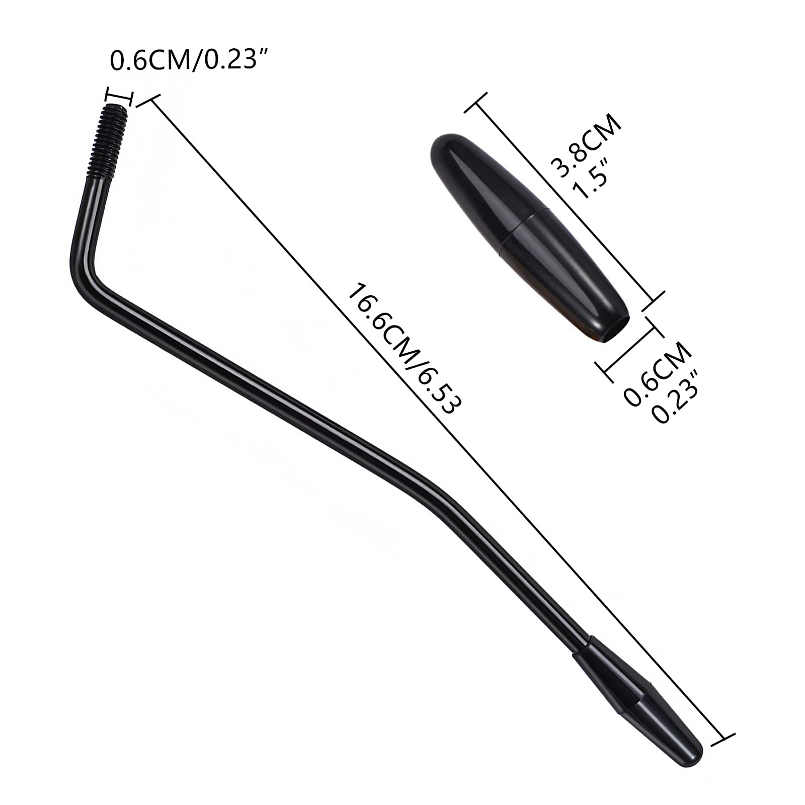Musiin 3-Piece 6mm Tremolo Arm Electric Guitar Tremolo Arm Threaded Metal Single Tremolo Arm Whammy Bar Compatible with Stratocaster Electric Guitar Tremolo System (Set of 3 Colors) - Image 2