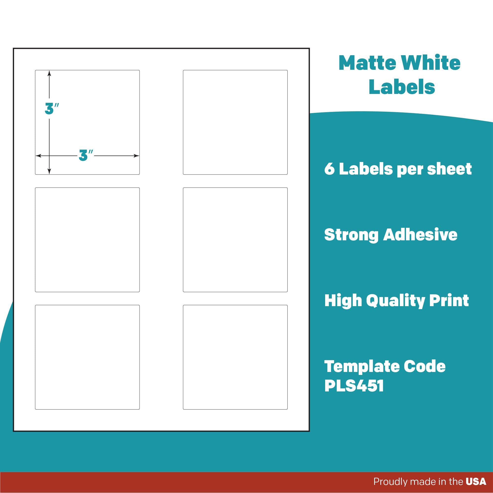 Snapklik.com : Premium Label Supply White Sticker Square Labels 3