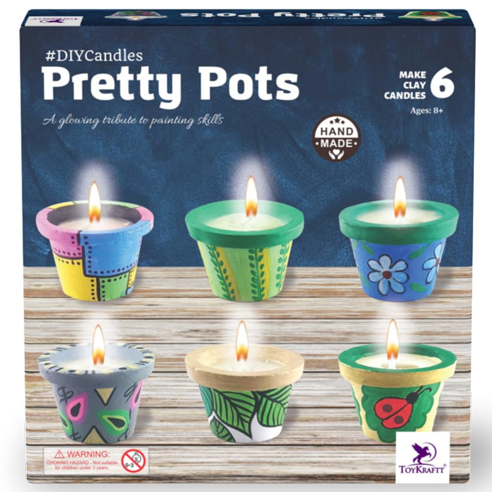 TOYKRAFTT Pot Painting Candle Making Art and Craft kit, DIY Kit for Age 8 to 12 - Candles from Pretty Pots