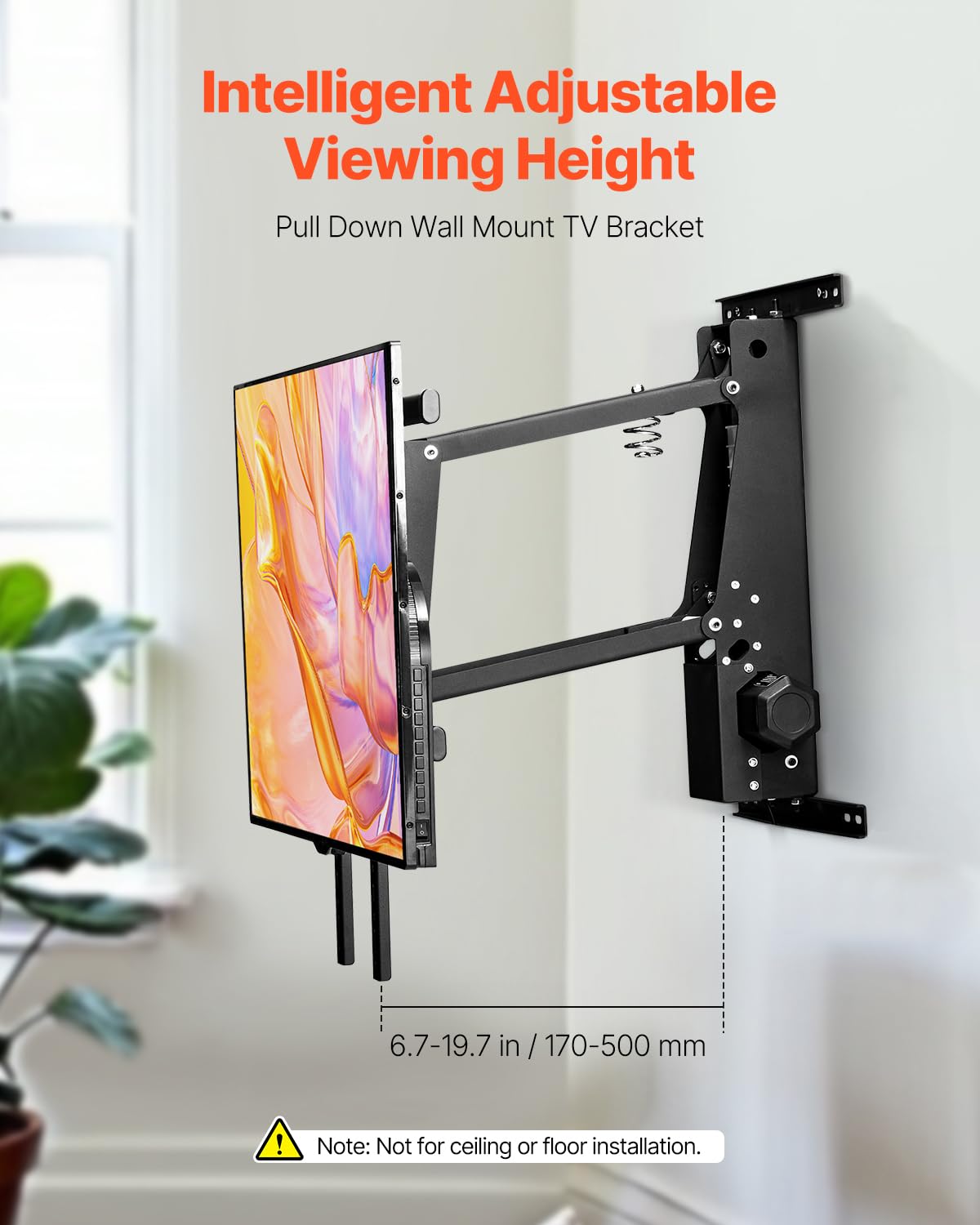 Generic TV-plafondbeugel, kantelbare telescopische tv-plafondbeugel