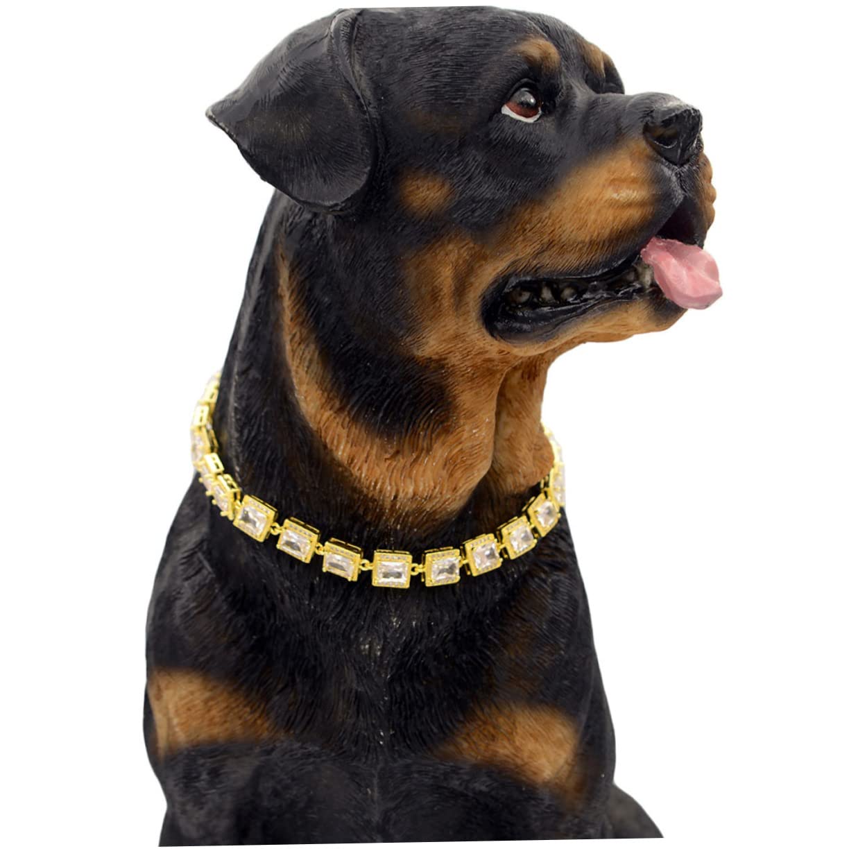 TOYANDONA Collar de Cadena Perros Pequeños Collar Decorativo de Inoxidable de Cadena y Mascotas Fiestas y Ocasiones Especiales