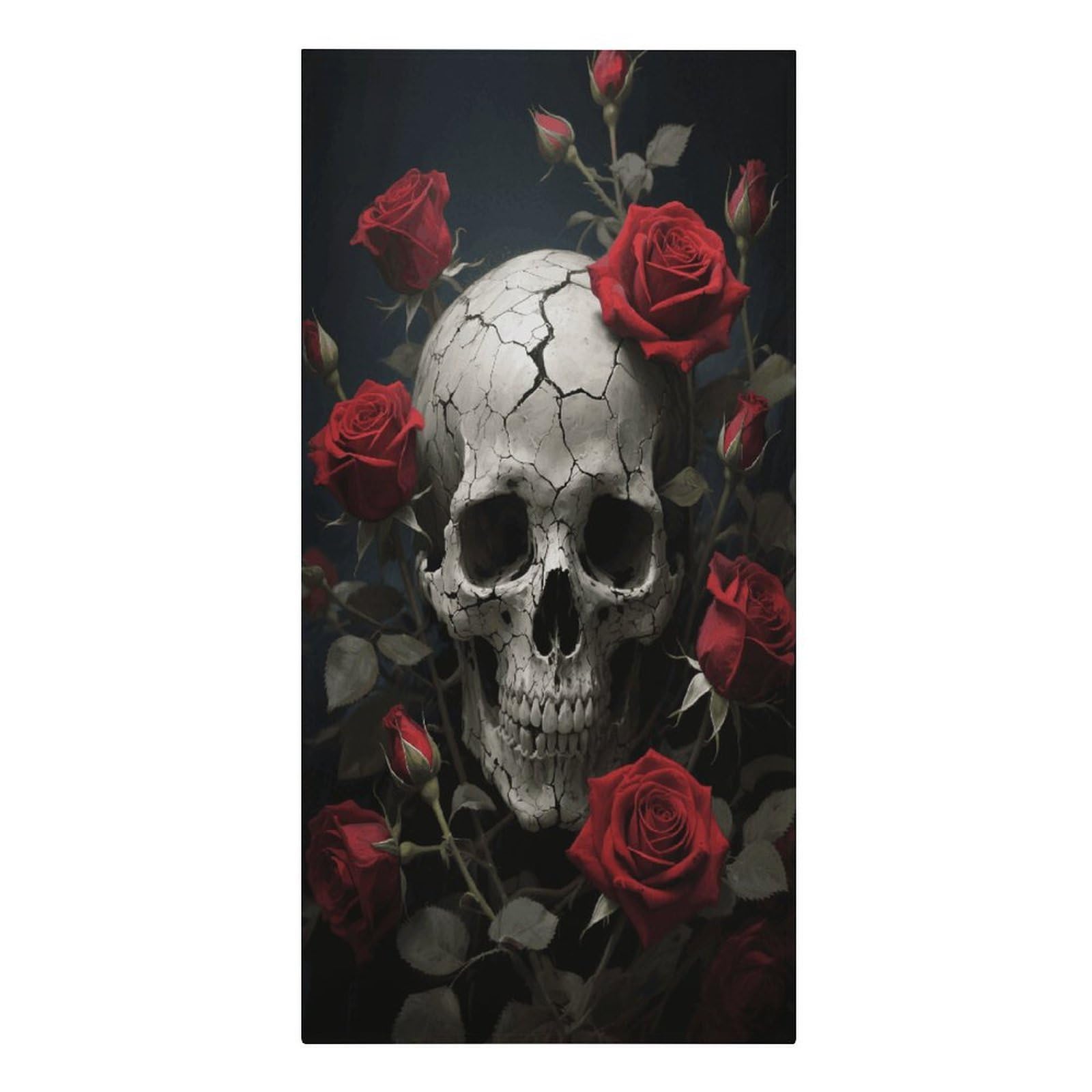 VstaDank Skull Rose Beach Towel Vacation Essentials Sand Free Soft Quick Dry Swim Towels 61"x30" Modern Extra Large Towels Lightweight Microfiber Beach Towel for Swimming Pool