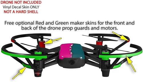 Miniatura 3 de Pegatina de piel para DJI Ryze Tello Drone Ripped Colores, color rosa cálido, marisco, verde dron, no incluida.