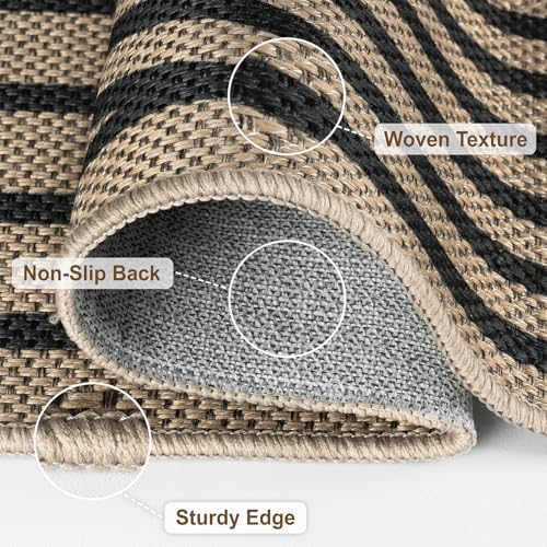 VSIWB Door Mat Entrance 2'x3', Easy Jute Area Rug, Non-Slip Absorbent Dirt Resist Front Back Door Mat, Easy Clean Washable Low-Profile Doormat for Entryway, Front Door, Inside Entrance,Kitchen, Black by VSIWB - Image 4