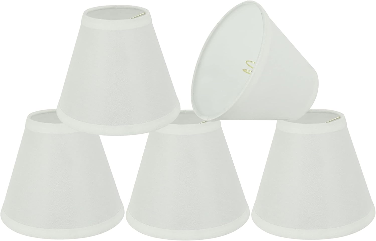Aspen Creative 32102-5A, Hardback Empire Clip-On Chandelier Lamp Shade, Off-White, 3" Top x 6" Bottom x 5" Slant Height, Set of 5