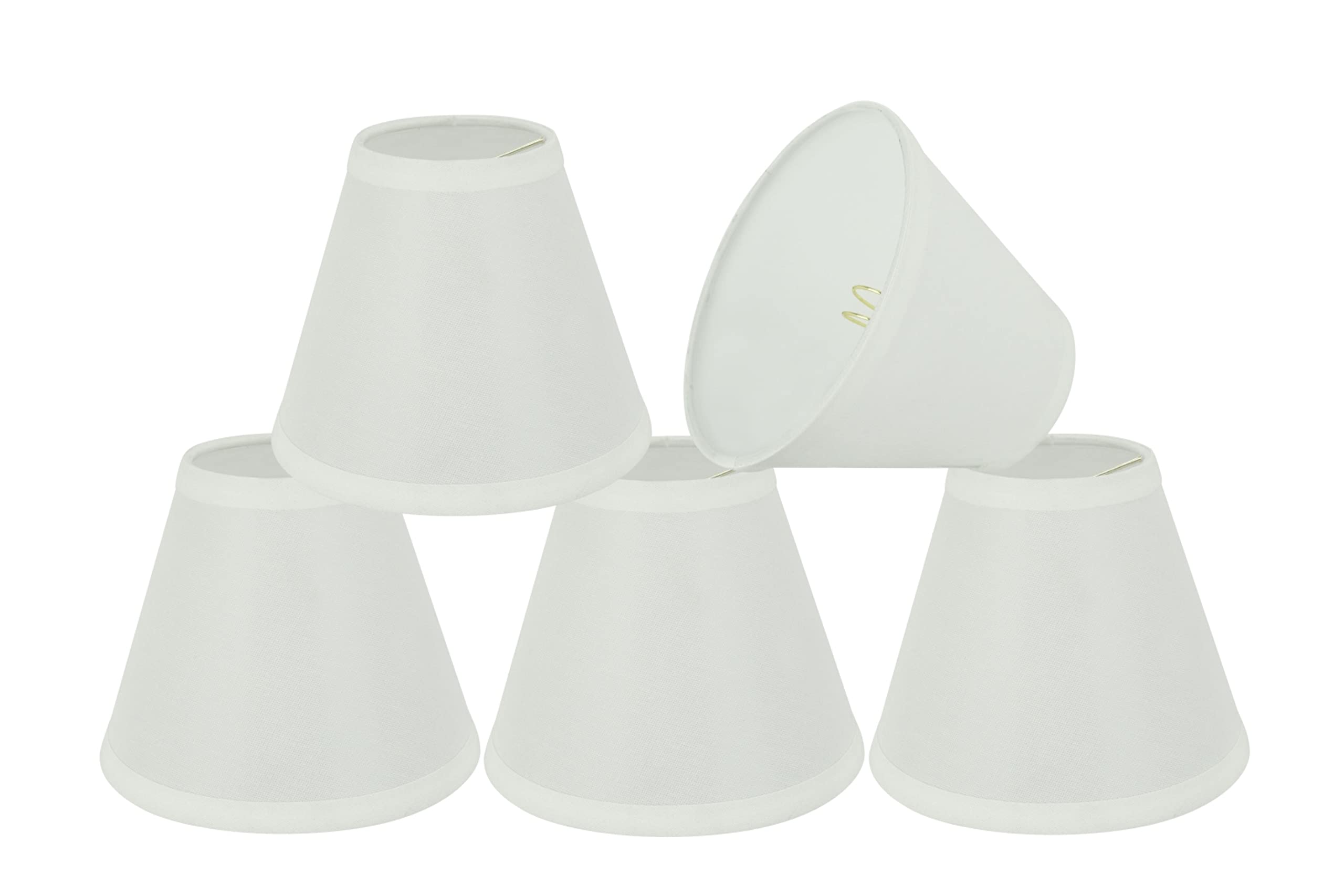 Aspen Creative 32102-5A, Hardback Empire Clip-On Chandelier Lamp Shade, Off-White, 3" Top x 6" Bottom x 5" Slant Height, Set of 5