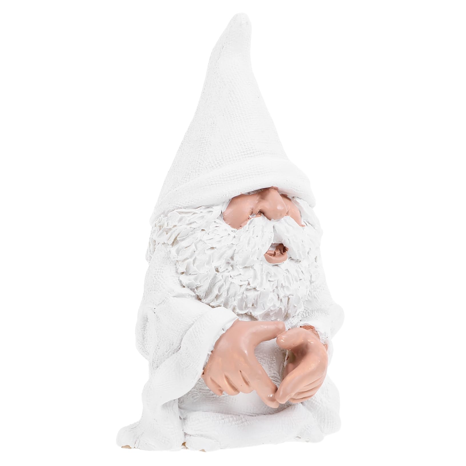 Muiltvoe White Funny Garden Gnome Statue Adorable Dwarf Figurine For Garden And Indoor Decor Lightweight Resin Gnome Decoration For Houses Succulents And Micro Landscapes