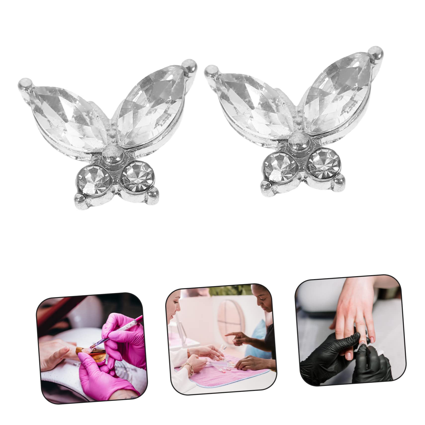 80 piezas Nail Art Accesorios Clavos Colgante Arte de Uñas Pequeñas Piedras de Arte de Uñas Piedras de Manicura Accesorios de Navidad para Uñas Colgantes de Navidad