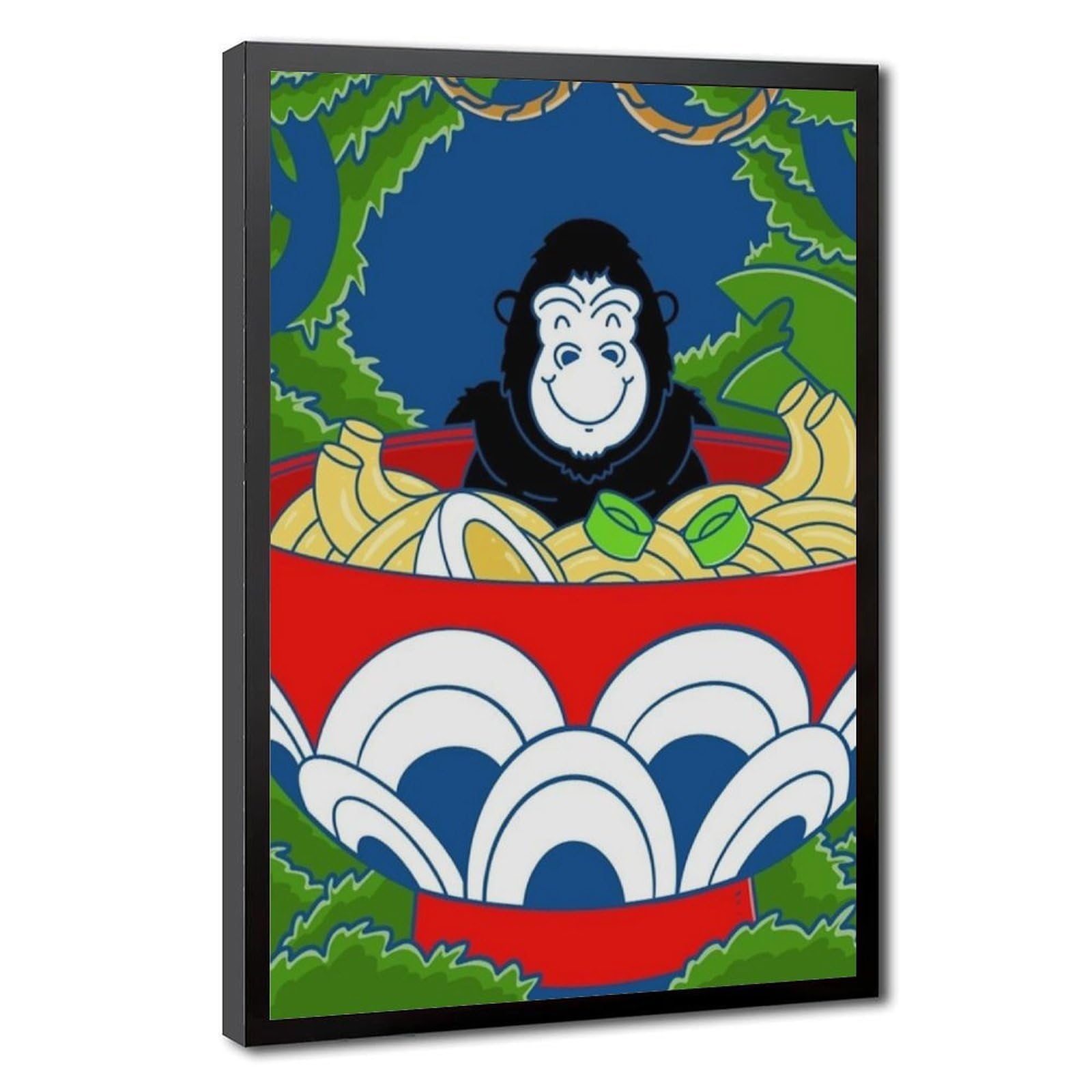 Bareronor Ramen And Gorilla Poster Canvas Poster Bedroom Decor Landscape Office Room Decor Gift 24" L X 36" W