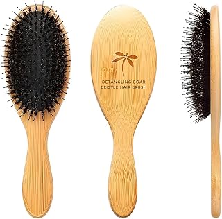 Belula Boar Bristle Hair Brush - Hair Brushes for Women & Mens Hair Brush, Detangler Brush, Hairbrush, Detangling Brush for Long, Curly or Any Type of Hair.