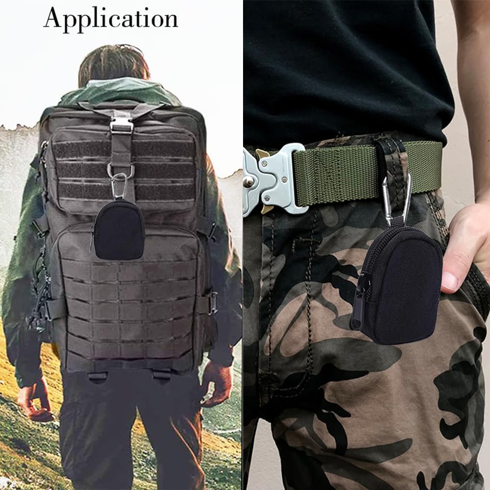 Taktische Münzgeldbörse – Militär-Tasche als Mini-Werkzeug-Organizer für Münzen, Autoschlüssel, Taille, Kopfhörer, Rucksack, Zubehörtasche, 2 Stück, Armeegrün, 2 Stück