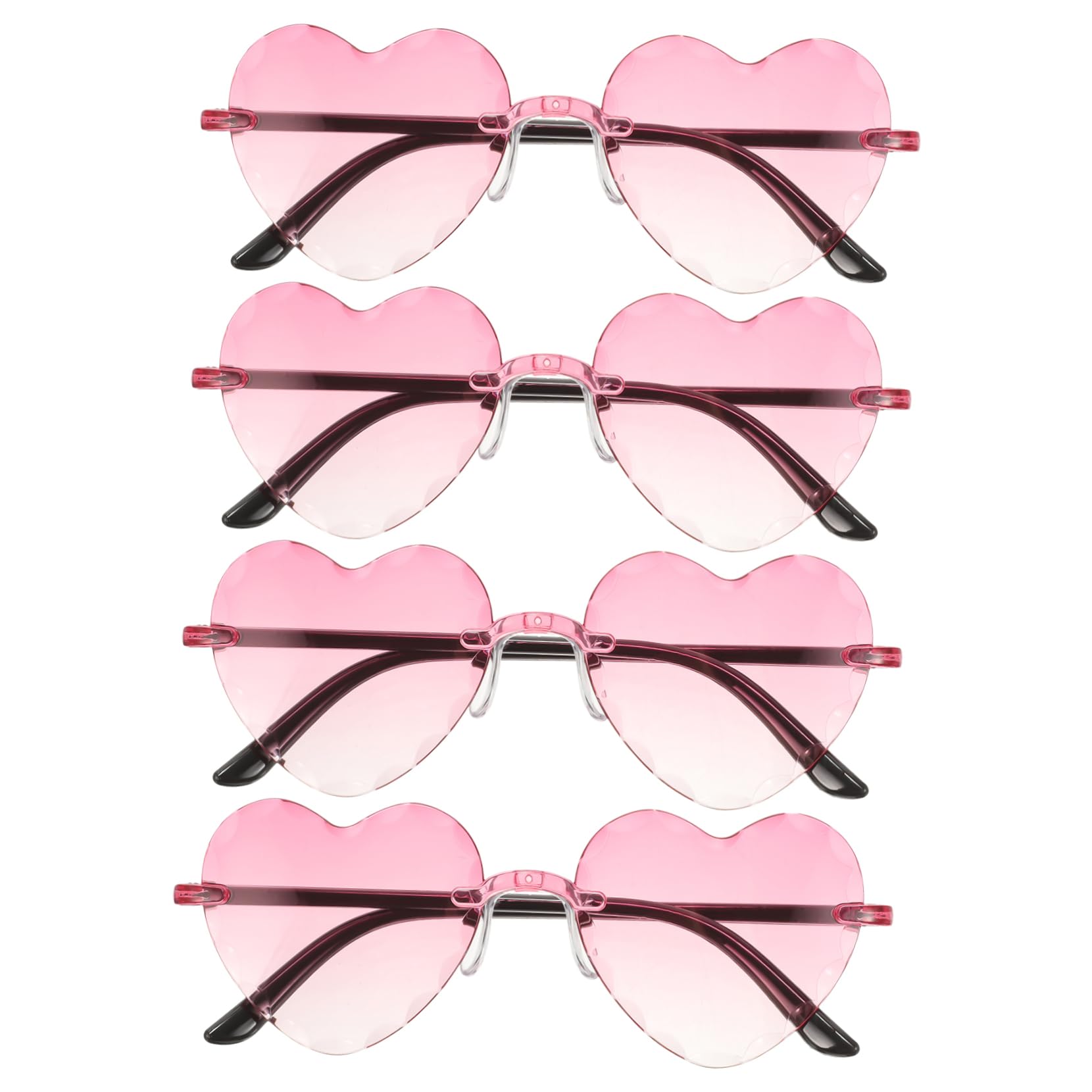 PartyKindom 4pcs Heart Shaped Sunglasses Props for Beach Parties Fun and Stylish Eyewear for Teens and Women for Festivals Valentine Day and Photoshoots