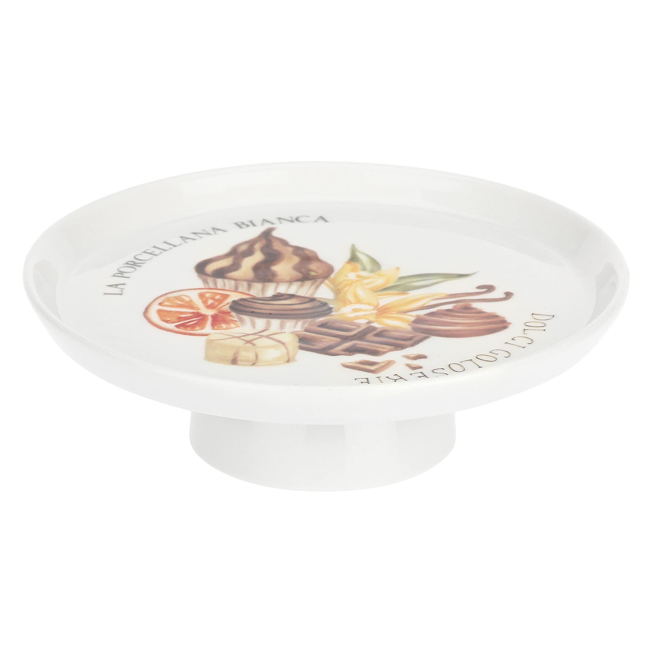 Porcellana GOLOSERIE Footed Plate Ø 16xh5 cm in GB