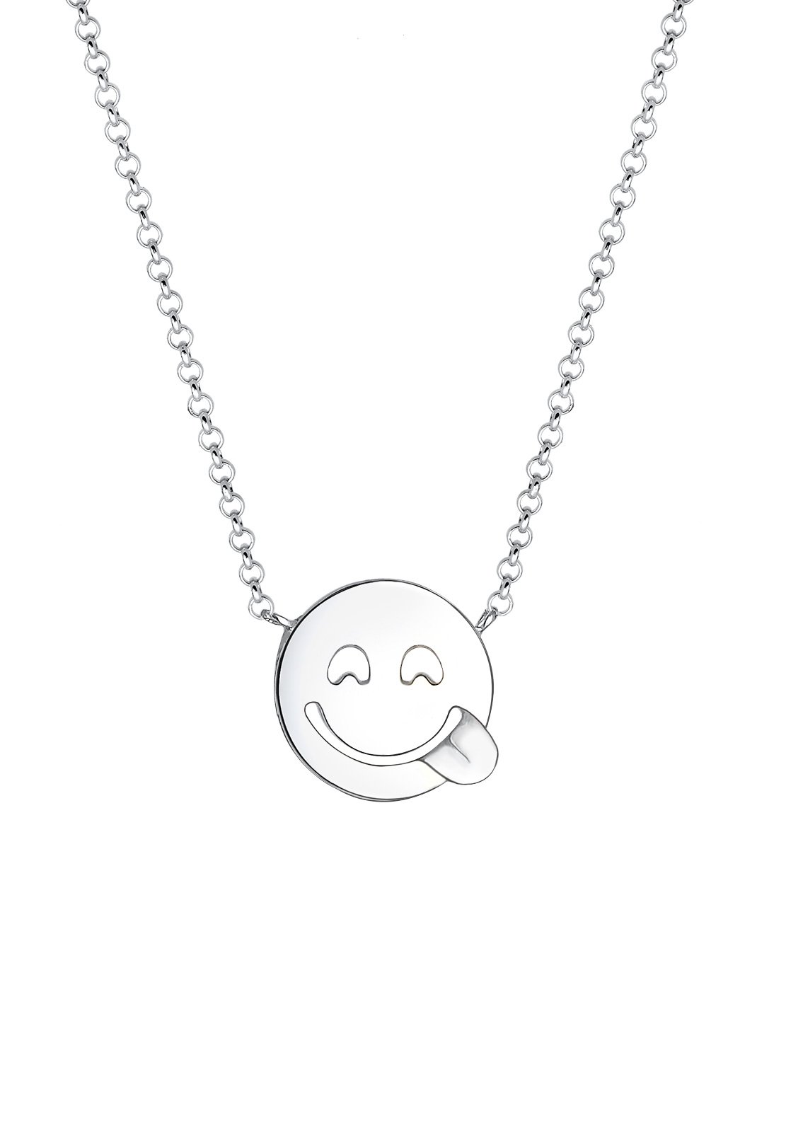 Elli Necklace Smiley Icon Emoji 925 Sterling Silver