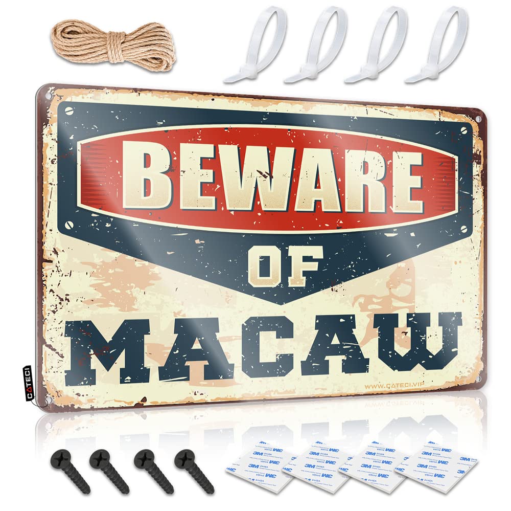 Fzfn Colour Cool Wall Decor Soft Bath Waterproof Artwork, Indie Retro Print For Cafe Pub Scoreboard | Retro Kitchen Decor Pre-Drilled Custom Beware Of Macaw(30X40cm)