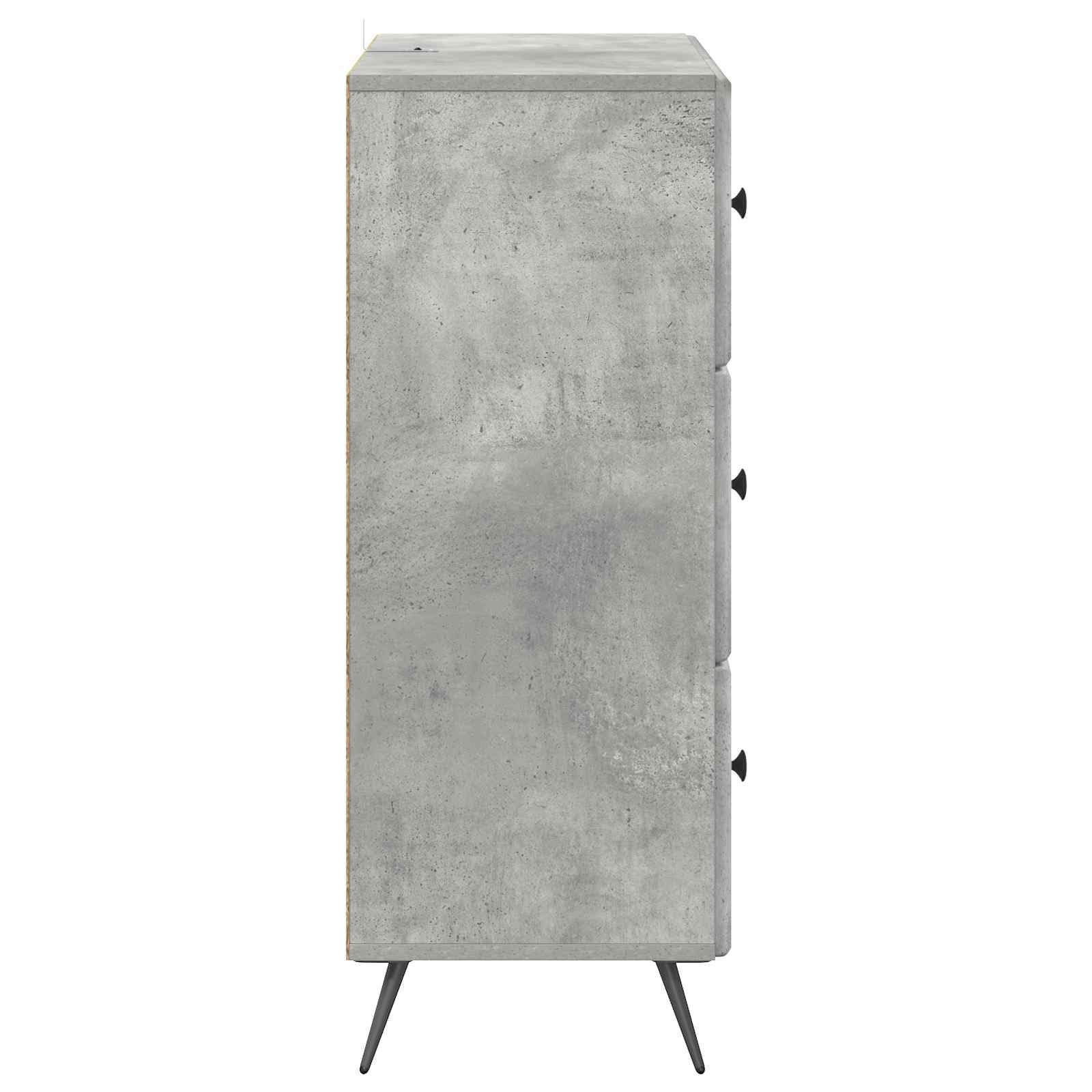 Szafka z 3 szufladami, szary beton, 66 x 34,5 x 90 cm