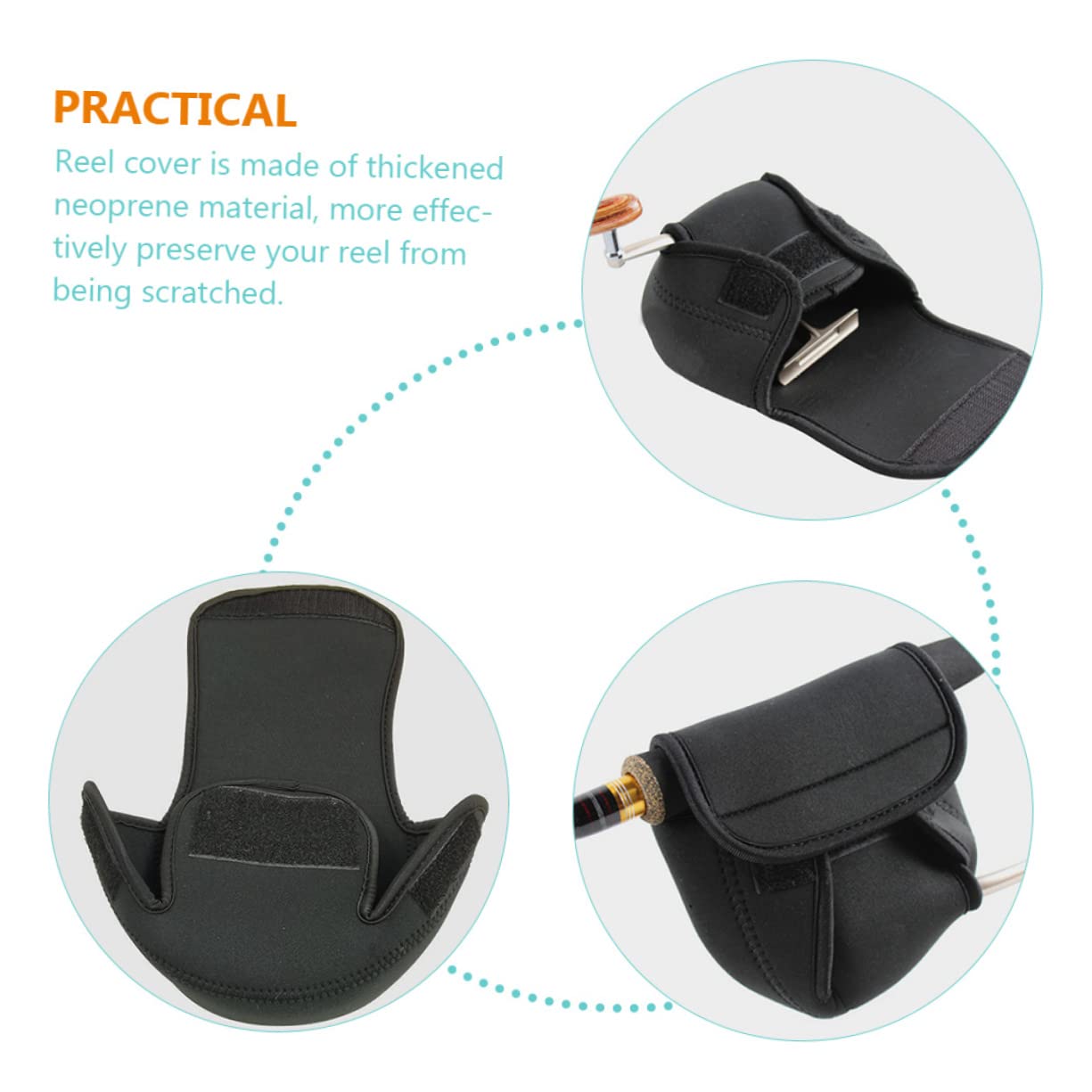 Happyyami Water Drop Wheel Protective Cover Reel Case Pouch Fishing Rod Case for Men