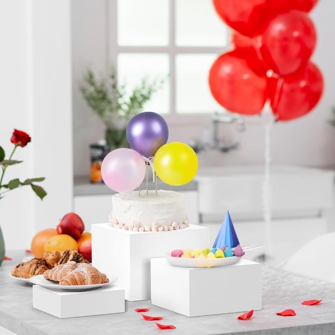 Rehausseurs de Buffet, 3pcs Élévateurs de Buffet en Acrylique, Présentoirs à Dessert Rehausseurs, Support Cubique pour Cupcakes, Bonbons, Brunch, Bjets Collection, Bijoux, Mariageset Fêtes