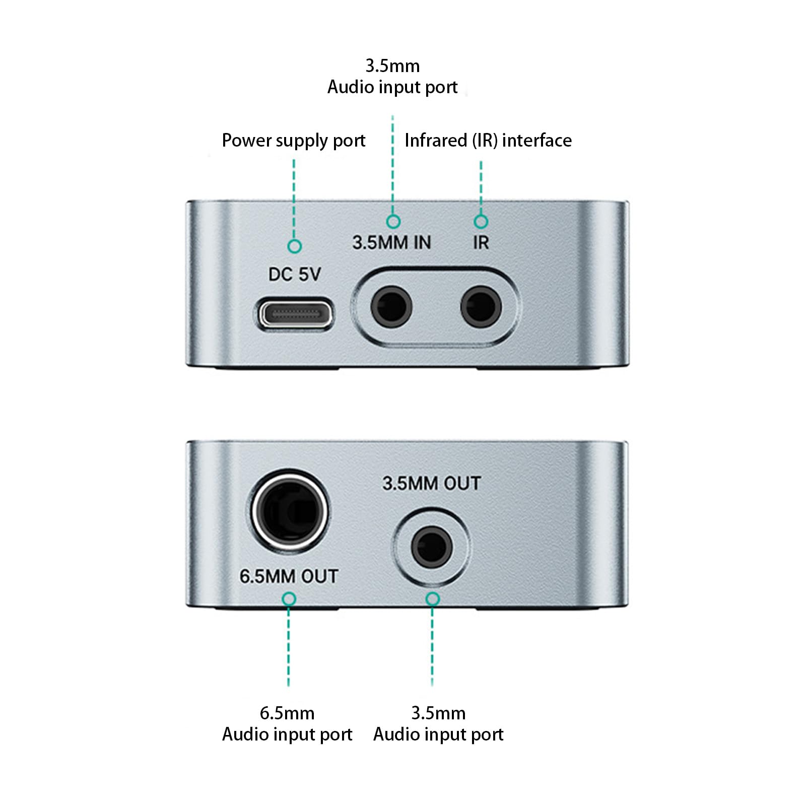 Convertitore audio professionale da 3,5 mm a 6,35 mm per rimozione vocale con multimodale e posizione LED indica per karaoke suono vocale eliminazione