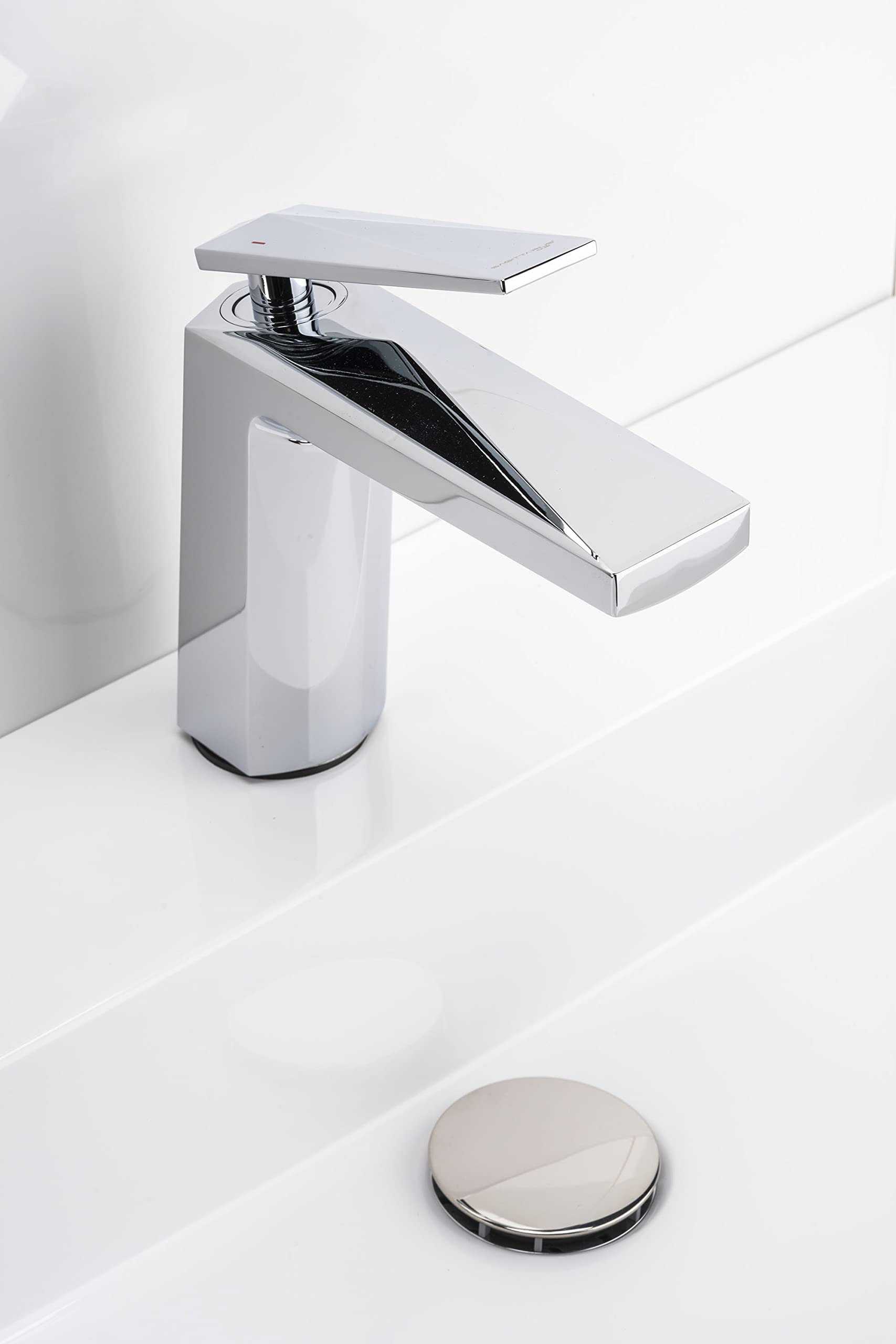 44S1 Pequeño Grifo Lavabo – Mezclador de Baño Cromado con Cartucho Cerámico Antifugas, Cuerpo Latón Duradero y Estilo Moderno para Lavabos