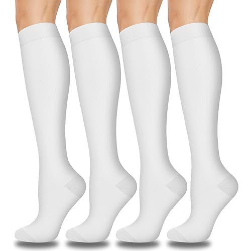 Aoliks Compression Socks for Women & Men 4 Pairs, Best Support for Nurses Running Travel