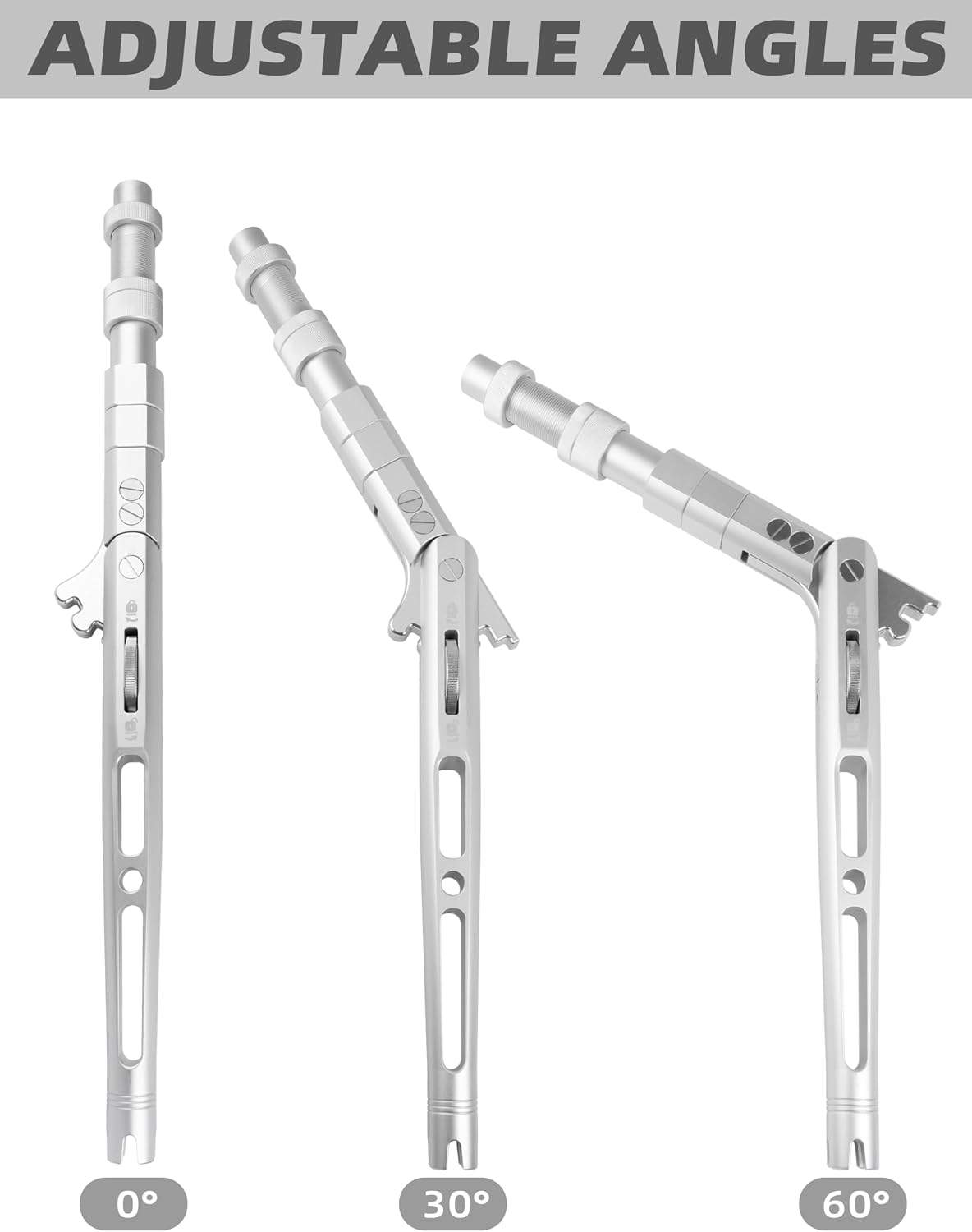 BLUEWING Adjustable Bent Rod Butt Heavy Duty Aluminum Alloy Rod Butt with Adjustable Angles at 0°, 30°, and 60° for Offshore Fishing