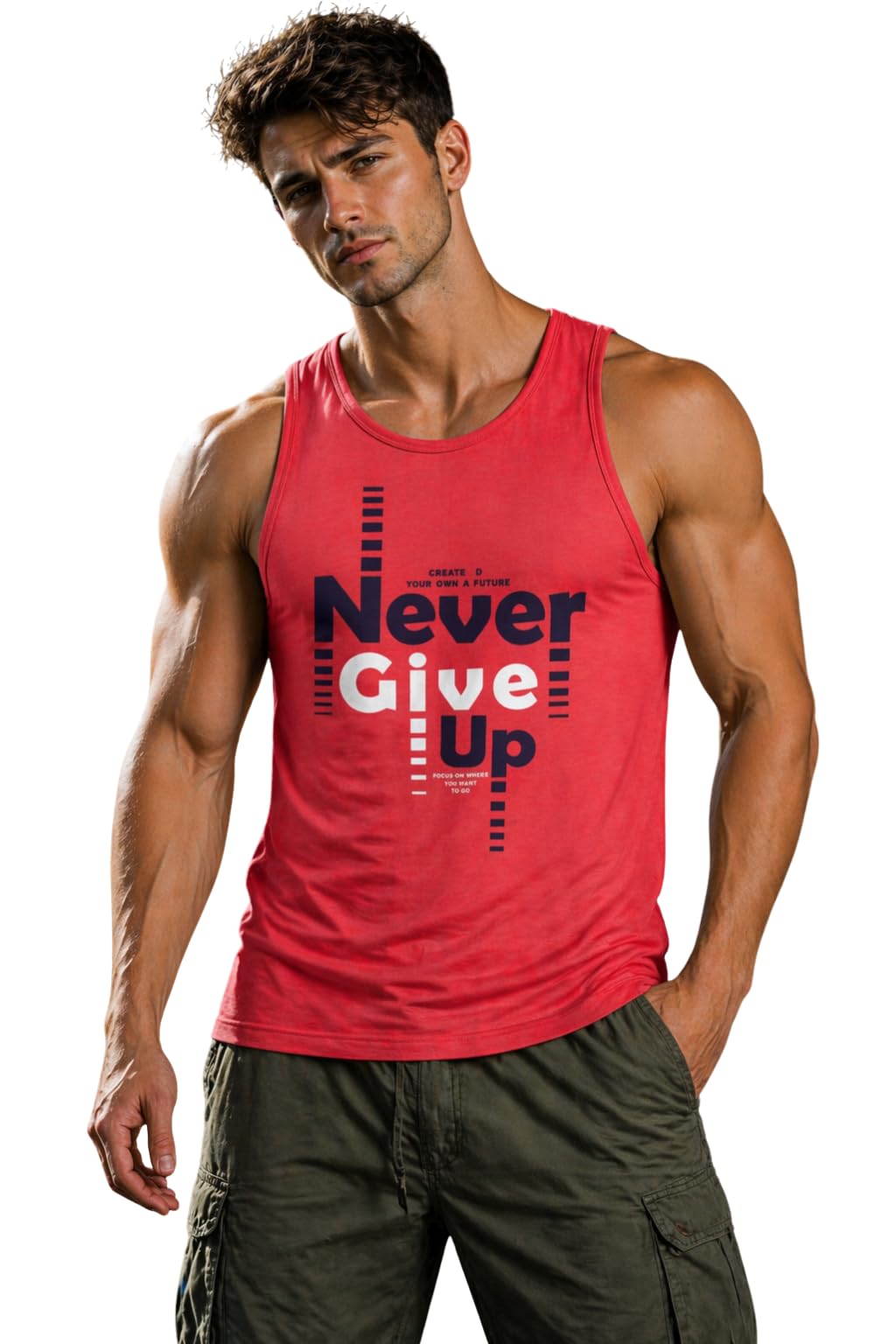 s.l. madhok Men's Printed Round Neck Gym Vest | Stylish Casual Soft Sando for Men | Cotton Blend Summer Wear Vest-picture-21