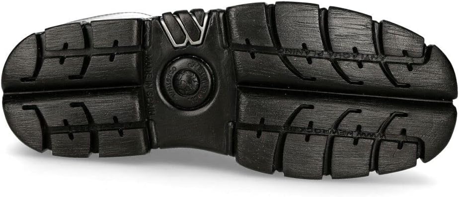 New Rock Women's M-WALL027N-C2 High Boots Black Leather Wall Gothic Rock Biker Tower Calf Boots