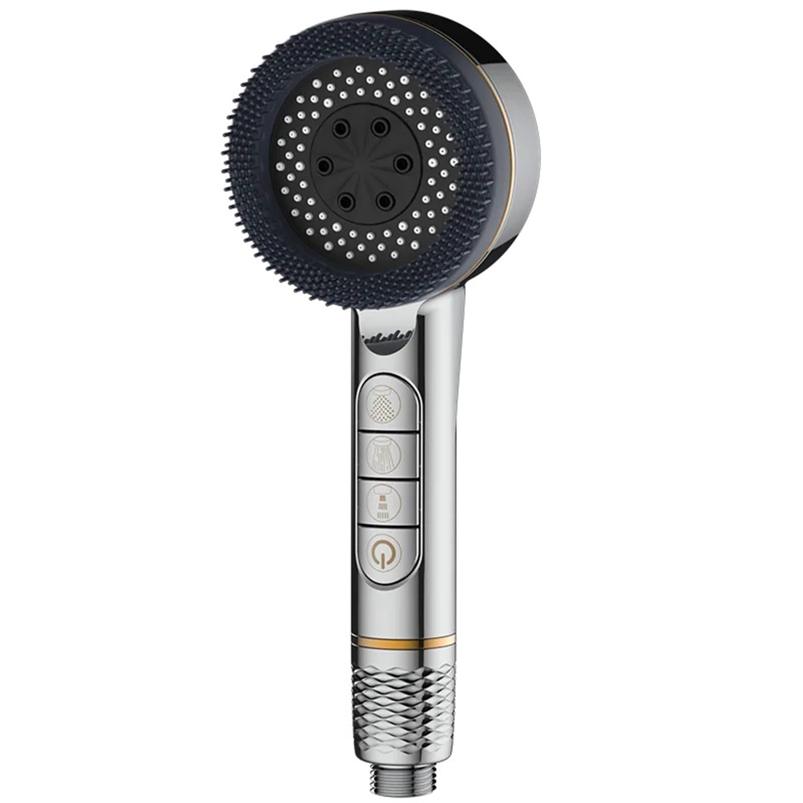 Alcachofa de ducha de alta presión con filtro, 4 modos de pulverización ajustables para ahorrar agua, accesorio de baño premium en color gris