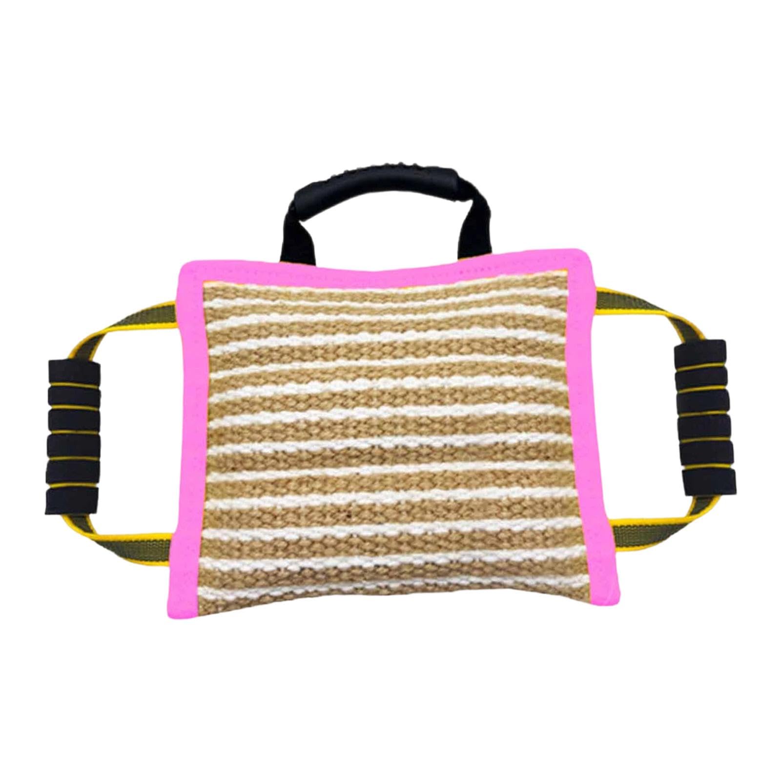 Almohada Mordedora para Perros de Yute Grueso con Diseño de Mango Resistente Repetidas Sirve como Ayuda para Entrenamiento y Juguete de