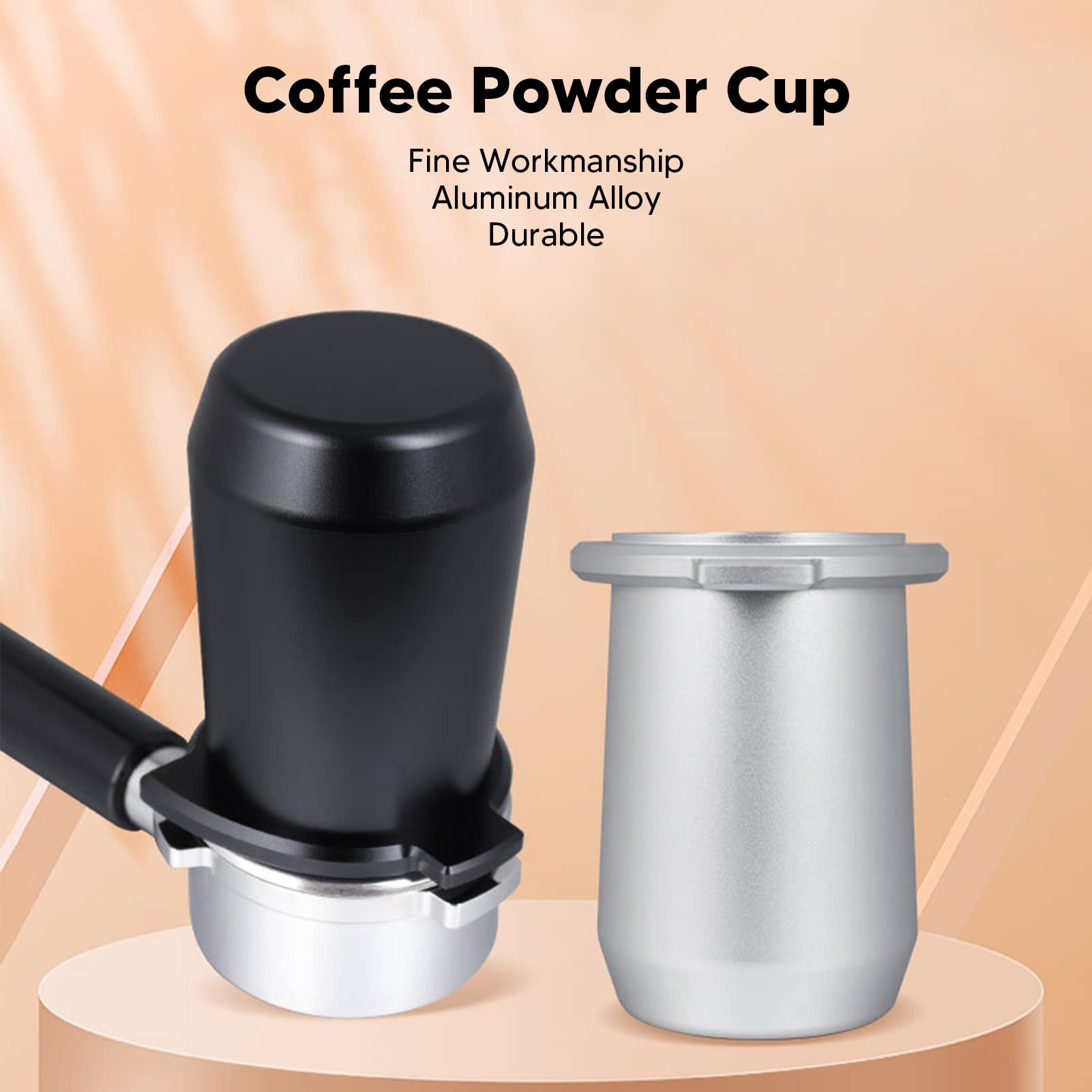 54mm kubek dozujący kawę ze stopu aluminium młynek do kawy espresso kubek w proszku podajnik kawy w proszku część (Black)