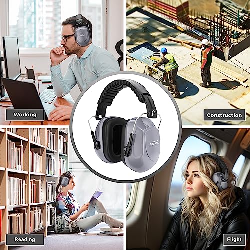 Image of ProCase Noise Reduction Ear Muffs, Sound Proof Ear Protection, NRR 28dB Noise Cancelling Headphones for Adults Kids Autism, Hearing Protection for Shooting Gun Range Mowing -Grey
