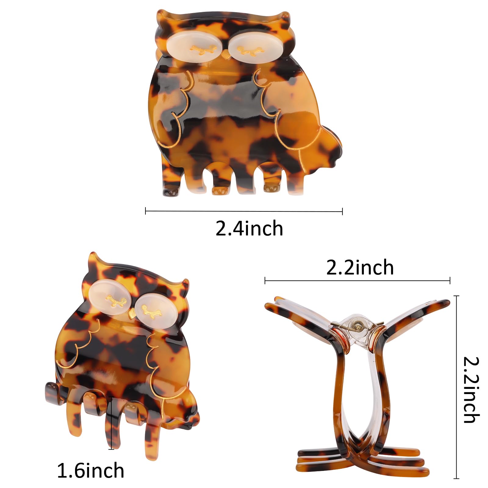 Amazon.co.jp: Hapdoo フクロウヘアクリップ、かわいい鳥 動物 バンス