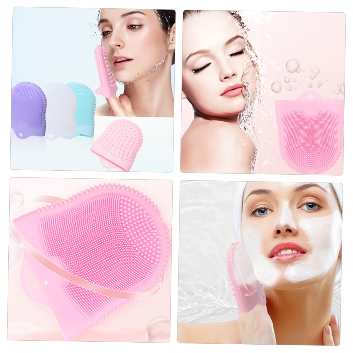 PartyKindom Gentle Silicone Face Brush 2pcs Face Wash Brush for Men Deep Clean Exfoliate Skin