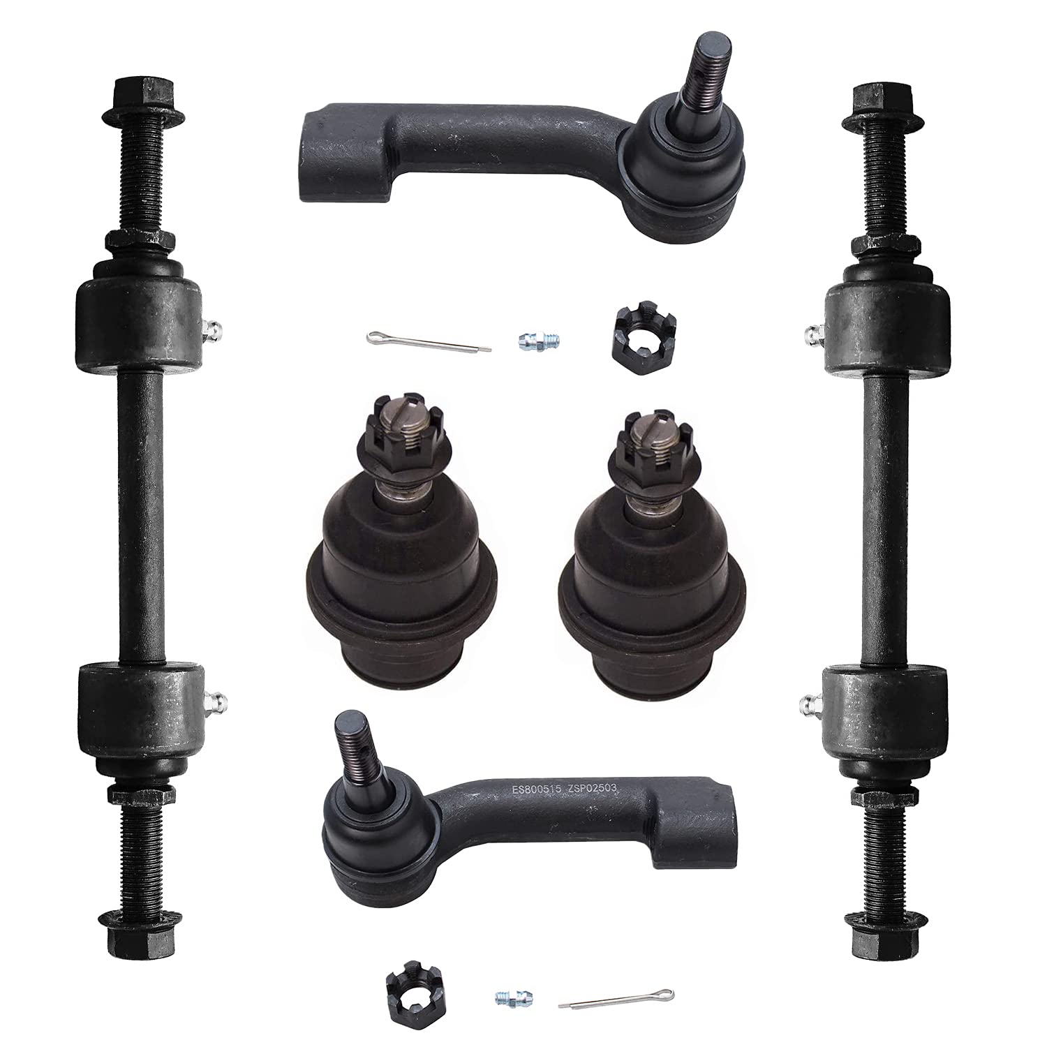 8pc Front Suspension Kit With Sway Bars, Tie Rod Ends, Ball Joints For Ford F-150 2009-2014 4WD – ECCPP, Greasable, 10-Year Warranty - View #2