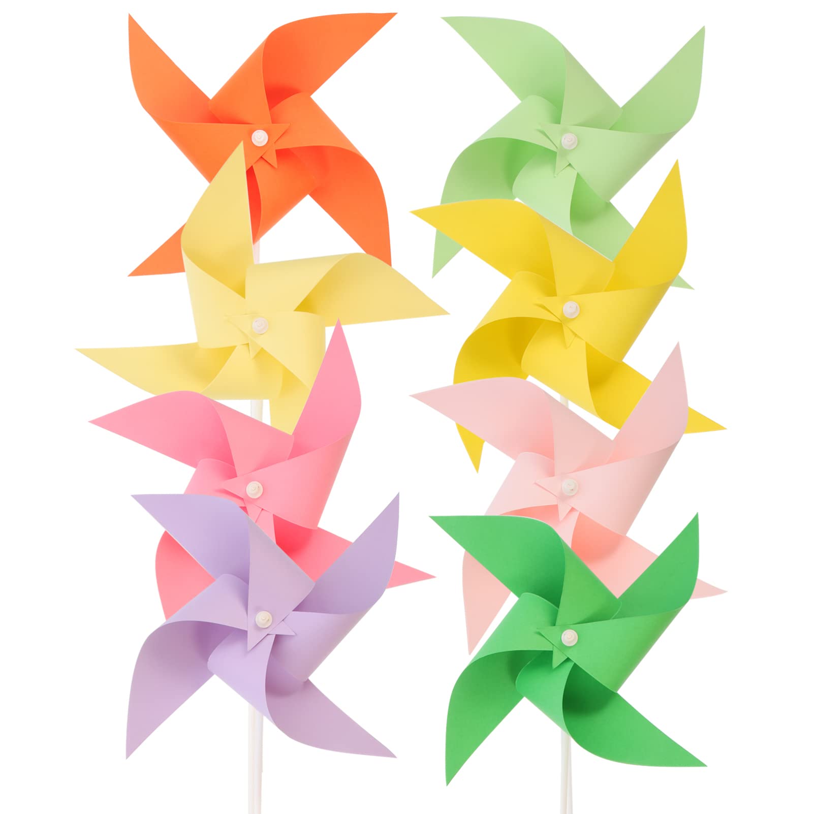 COHEALI Molinillos de Viento de Papel para Niños 8 Piezas Colores Mezclados para Manualidades Creativas Montaje y Dibujo Juguetes Educativos para Fiestas y Actividades Familiares