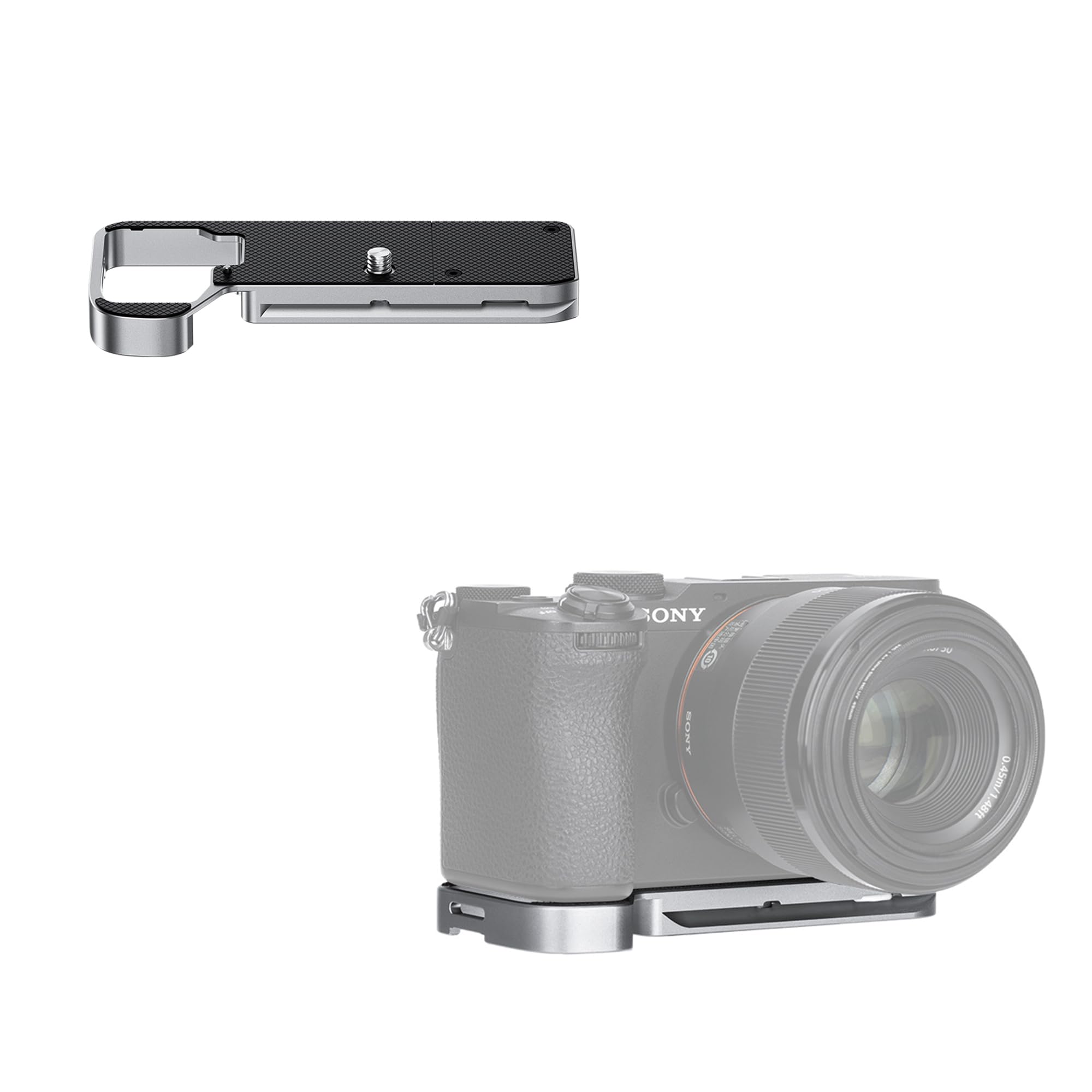 JJC Agarre de mano de metal para cámara Sony A7CII A7CR, Alpha 7CII 7CR mango de placa de liberación rápida para almacenamiento AirTag, soporte de cámara ILCE-7CM2 sustituye a la extensión de agarre