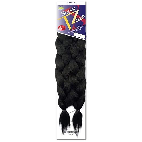 Supreme Super X TZ Braid - Cabello de expresión preestirado prepeinado para trenzar, 2 paquetes en 1 paquete de 48 pulgadas (3 paquetes) (2)