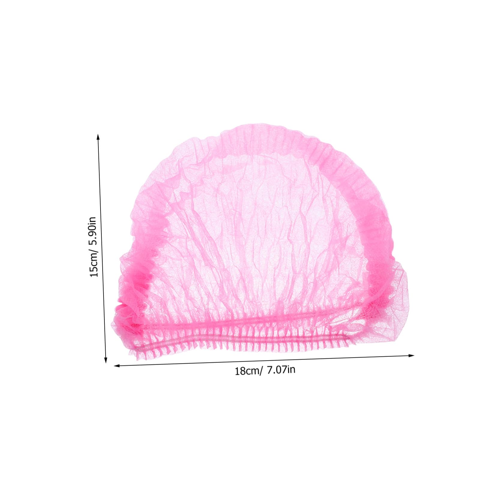 200 pezzi Cuffie da Lavoro Usa e Getta Rosa Cappelli Forma di Fungo Traspiranti in Tessuto Non Tessuto Elastici e Ammortizzati per Cucina Salone Industria Alimentare Uomo Donna