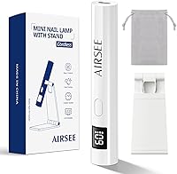 Vista 10 de AIRSEE Mini Handheld UV Light with Storage Bag & Stand,Cordless and Portable Nail Lamps,2 Timers & LCD Display for Fast Cure All Soft Gels, Blue