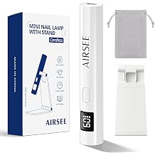 AIRSEE Mini Handheld UV Light for Gel Nails with Storage Bag and Stand,White