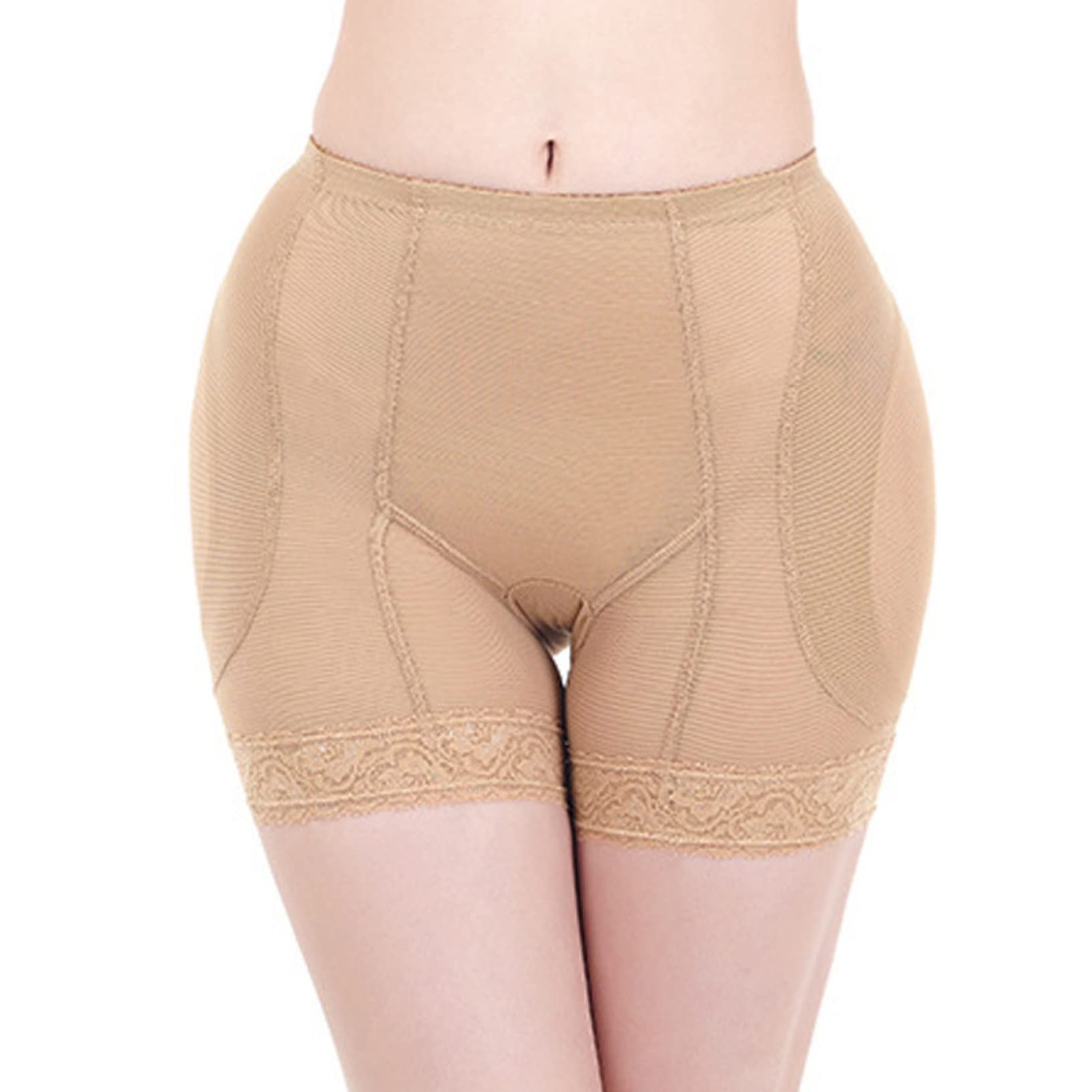 XANAYXWJ Majtki Butt Lifter dla kobiet Wyściełana bielizna modelująca Wkładki z gąbką Fałszywe spodnie Butt Spodenki wyszczuplają biodra